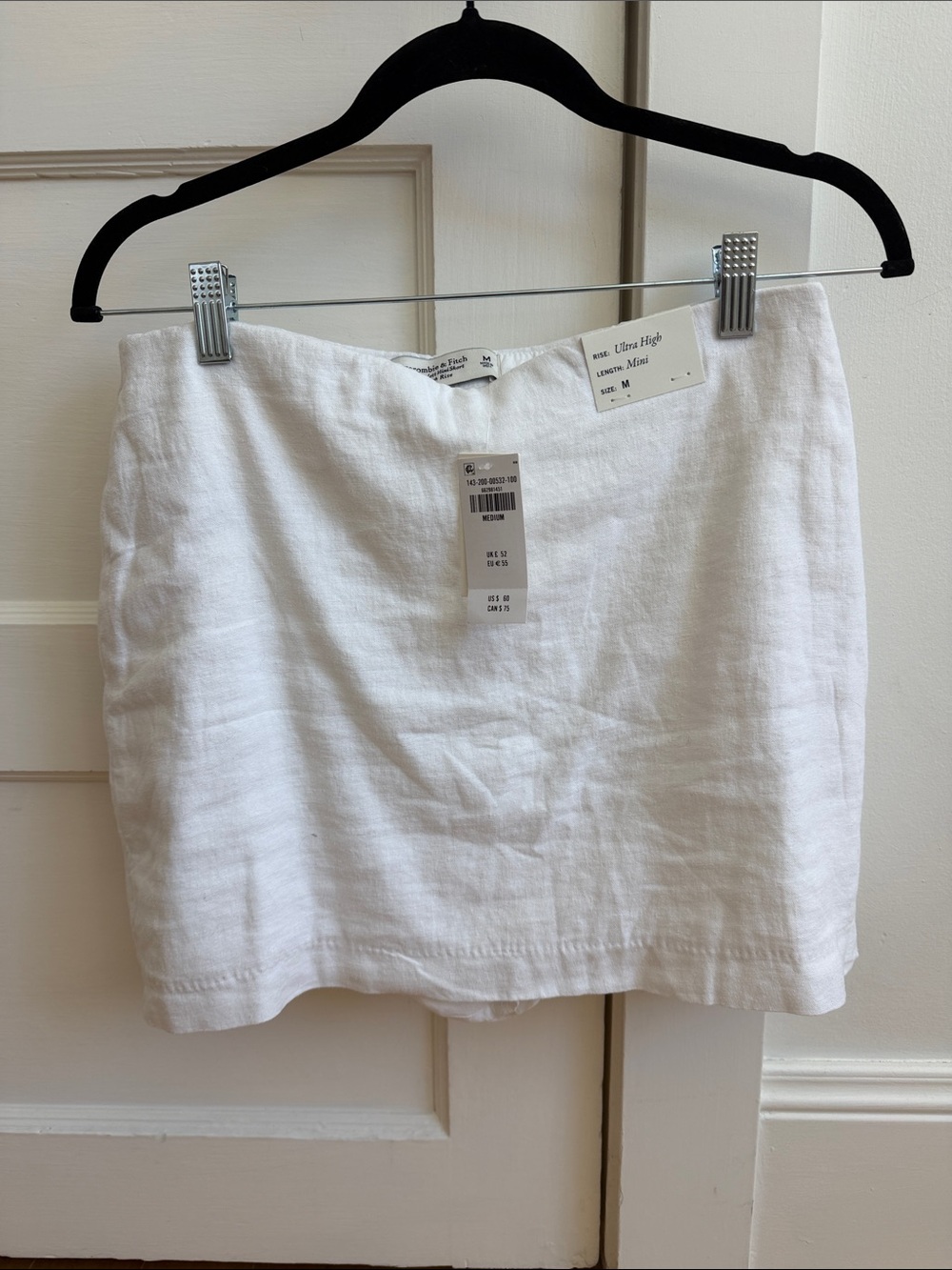 Abercrombie & Fitch White Linen Mini Skirt